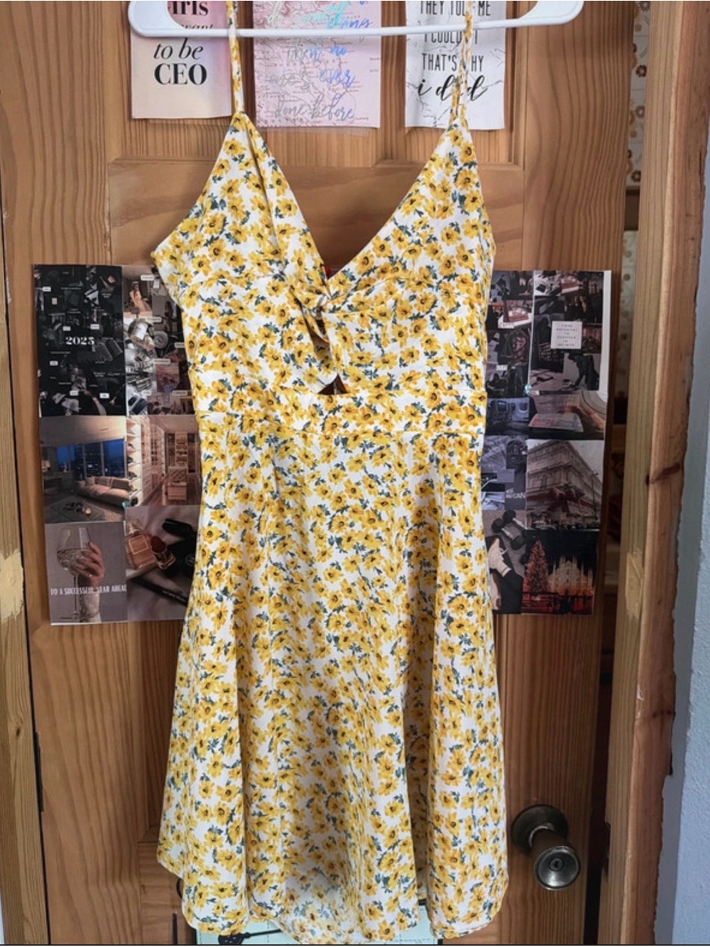 Yellow Floral Tie-Front Sundress